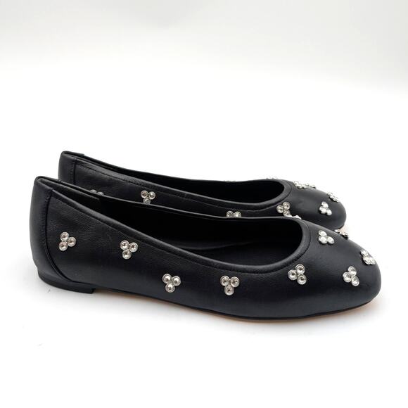 Stuart Weitzman Tammy Leather Ballet Flats Women's Black Size US7.5 EU38 - Picture 3 of 12